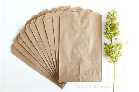 small flat brown paper bags